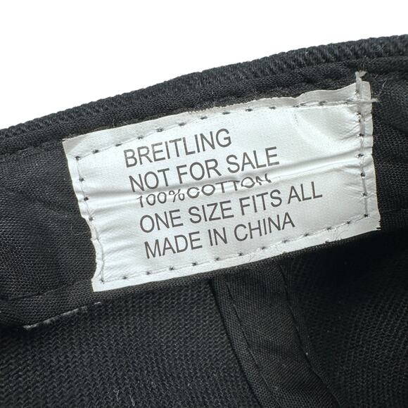 Breitling Strapback Hat Golf Sailing Cap Men's OS Black 100% Cotton OEM Genuine - Picture 9 of 9
